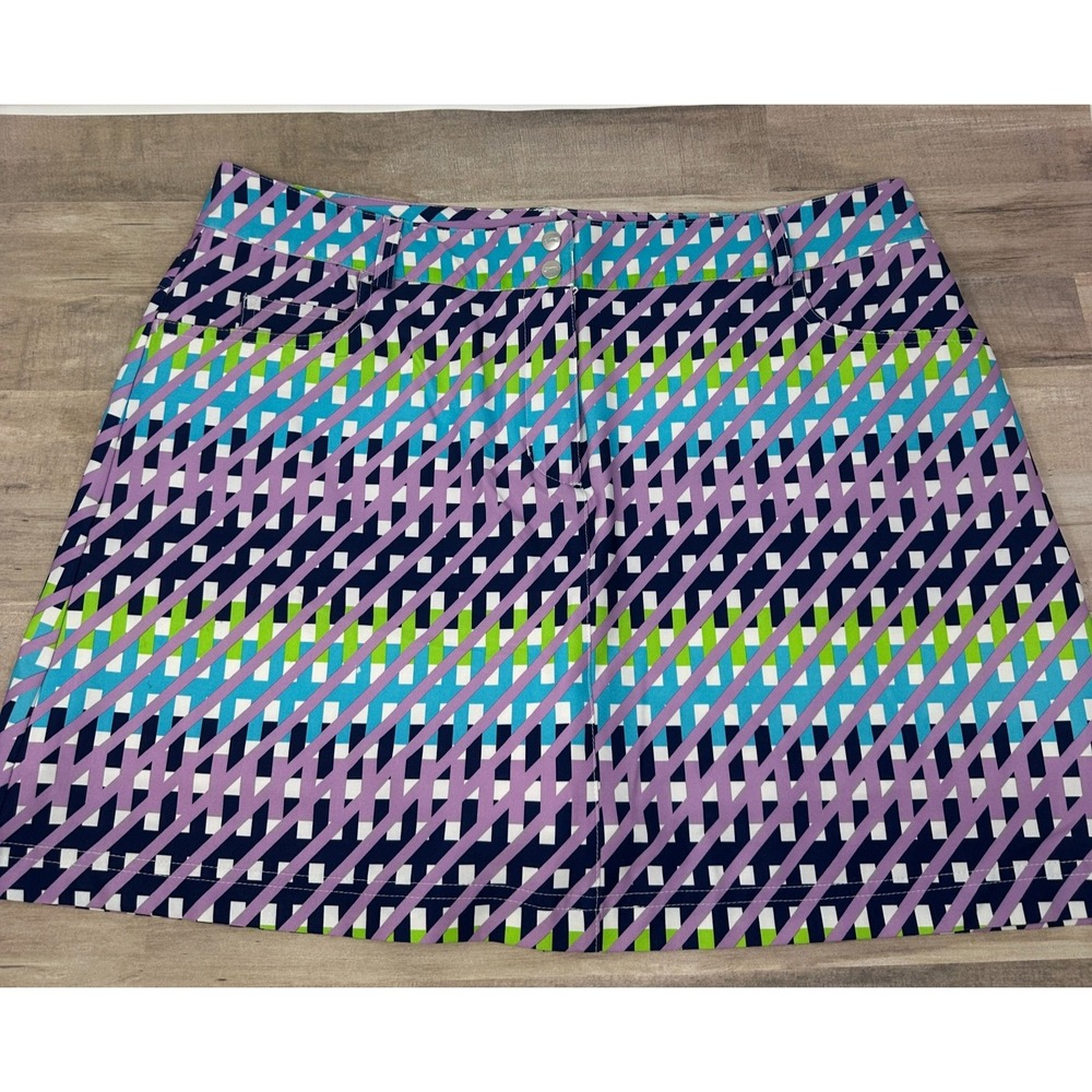 Slazenger Women's Patterned Skort - Purple, Blue, Green